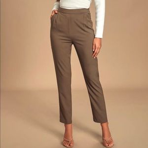 Kick It Brown High-Waisted Trouser Pants